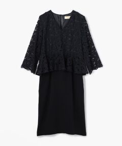 TOMORROWLAND / トゥモローランド ミニ丈・ひざ丈ワンピース | sophistique′ FLICKA レースコンビベルスリーブワンピース