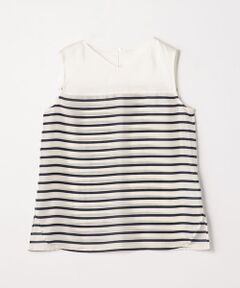 TOMORROWLAND / トゥモローランド シャツ・ブラウス | シルクボーダー Vネックノースリーブプルオーバー