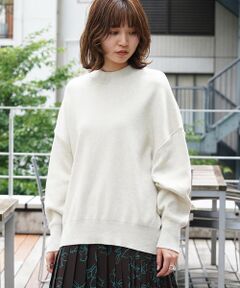 TOMORROWLAND / トゥモローランド ニット・セーター | コットンスムース ビルドネックプルオーバー