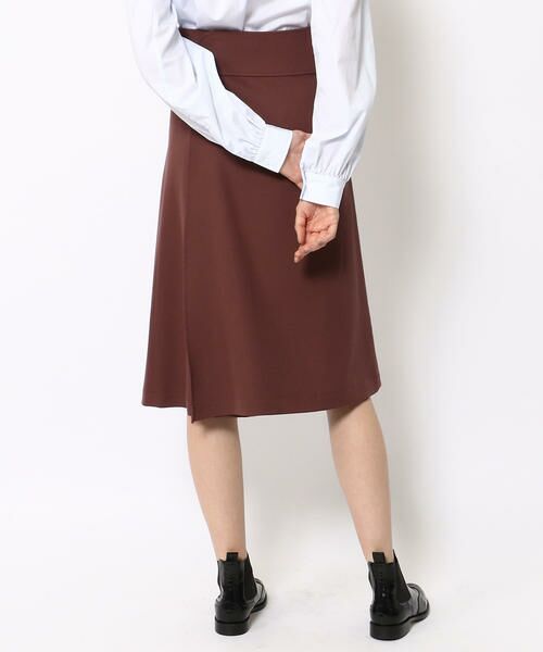 ブラウン 【BACCA】ウールミディエプロンスカート（36/Brown） きスカート