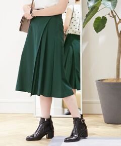 TOMORROWLAND / トゥモローランド ミニ・ひざ丈スカート | トリアセテートコットン サイドタックアシンメトリースカート