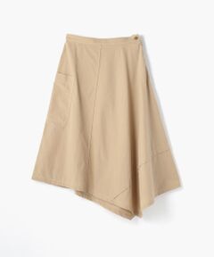 TOMORROWLAND / トゥモローランド ミニ・ひざ丈スカート | コットンナイロン アシンメトリーフレアスカート