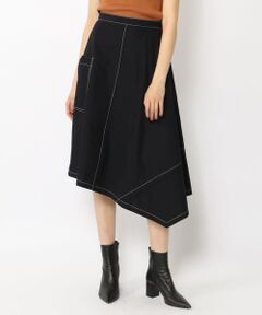 TOMORROWLAND / トゥモローランド ミニ・ひざ丈スカート | コットンナイロン アシンメトリーフレアスカート