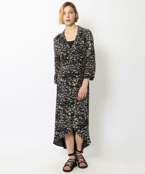 セール Ganni フラワープリントカシュクールワンピース ロング マキシ丈ワンピース Tomorrowland トゥモローランド ファッション通販 タカシマヤファッションスクエア