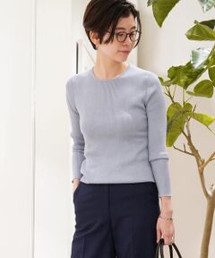 TOMORROWLAND / トゥモローランド ニット・セーター | シルクポリエステルリブ クルーネックプルオーバー