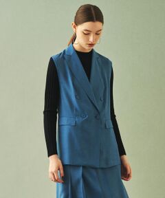 TOMORROWLAND / トゥモローランド ベスト | ウールポリエステル ダブルブレストジレ