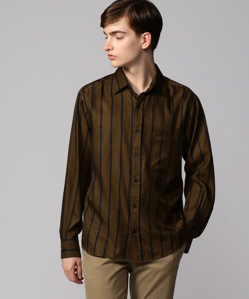 セール コットンキュプラストライプ ワンピースカラーシャツ シャツ ブラウス Tomorrowland トゥモローランド ファッション通販 タカシマヤファッションスクエア