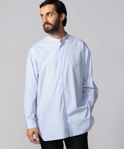 セール ブリティッシュポプリン オーバーサイズ バンドカラーシャツ Thomas Mason Archive Fit シャツ ブラウス Tomorrowland トゥモローランド ファッション通販 タカシマヤファッションスクエア