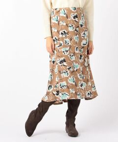 TOMORROWLAND / トゥモローランド ミニ・ひざ丈スカート | スクリーブルフラワープリント マーメイドスカート