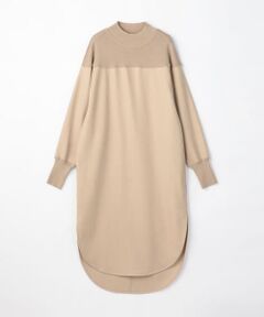 TOMORROWLAND / トゥモローランド ミニ丈・ひざ丈ワンピース | ウールジャージーコンビ ハイネックワンピース