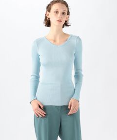 TOMORROWLAND / トゥモローランド カットソー | シルクリブ Vネックプルオーバー