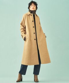 TOMORROWLAND / トゥモローランド ステンカラーコート | ウールコットンツイード バルカラーコート