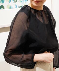 TOMORROWLAND / トゥモローランド シャツ・ブラウス | コットンシルクオーガンジー ネックギャザーブラウス