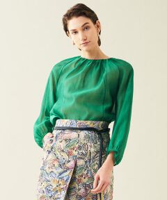 TOMORROWLAND / トゥモローランド シャツ・ブラウス | コットンシルクオーガンジー ネックギャザーブラウス