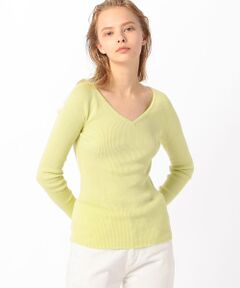 TOMORROWLAND / トゥモローランド ニット・セーター | ギザコットンリブ Vネックプルオーバー