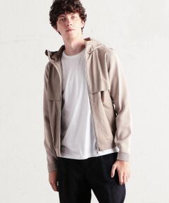 【別注】DENIM×TOMORROWLAND ラムレザー×ニット ジップアップパーカ