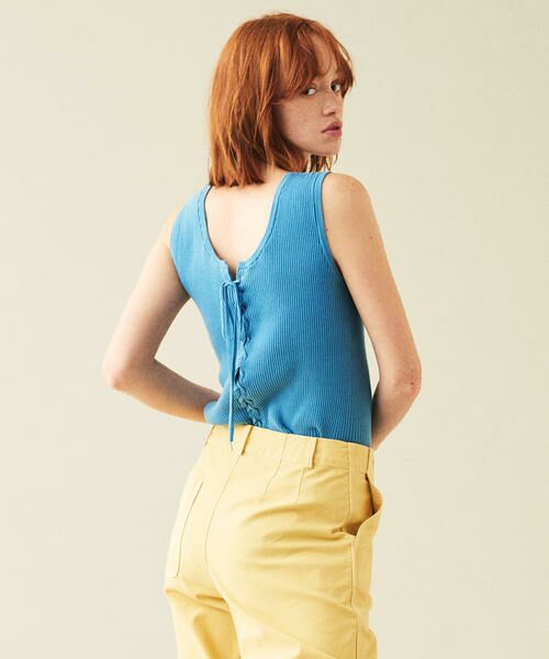 セール コットンリブ バックレースアップタンクトップ タンクトップ Tomorrowland トゥモローランド ファッション通販 タカシマヤファッションスクエア