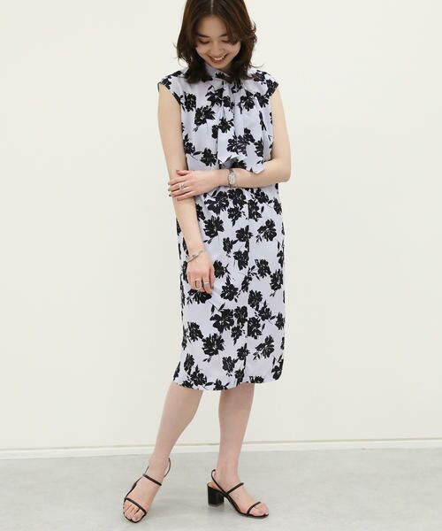 セール シャドーフラワープリント ボウタイワンピース ミニ丈 ひざ丈ワンピース Tomorrowland トゥモローランド ファッション通販 タカシマヤファッションスクエア