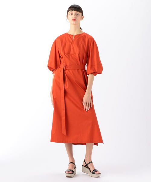 セール ハイカウントサテン キーネックワンピース ロング マキシ丈ワンピース Tomorrowland トゥモローランド ファッション通販 タカシマヤファッションスクエア