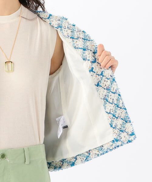 TOMORROWLAND / トゥモローランド ノーカラージャケット | アジュールファンシー ノーカラージャケット | 詳細8