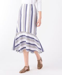 TOMORROWLAND / トゥモローランド ミニ・ひざ丈スカート | FIL コットンポプリン ストライプスカート