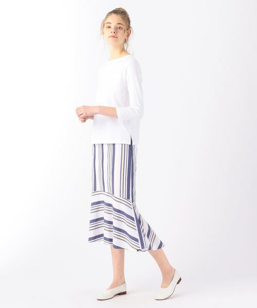TOMORROWLAND / トゥモローランド ミニ・ひざ丈スカート | FIL コットンポプリン ストライプスカート | 詳細1