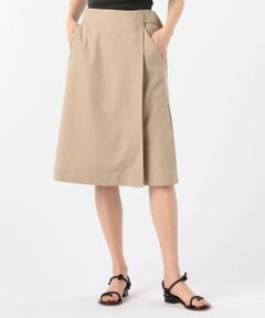 TOMORROWLAND / トゥモローランド ミニ・ひざ丈スカート | コットンリネンストレッチ ラップスカート