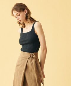 TOMORROWLAND / トゥモローランド タンクトップ | テレコランダムリブ スクエアネックタンクトップ