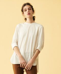 TOMORROWLAND / トゥモローランド シャツ・ブラウス | コットンナイロンジャージー ギャザースリーブブラウス