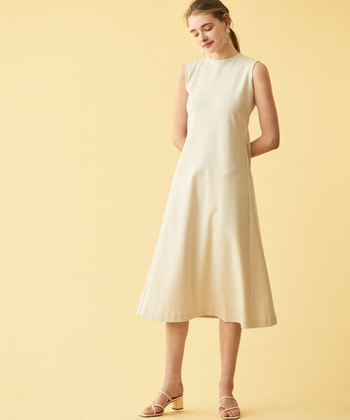 セール ミラノリブ クルーネックフィット フレアワンピース ミニ丈 ひざ丈ワンピース Tomorrowland トゥモローランド ファッション通販 タカシマヤファッションスクエア