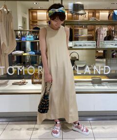 TOMORROWLAND / トゥモローランド ロング・マキシ丈ワンピース | ドライクロス アメリカンスリーブロングワンピース