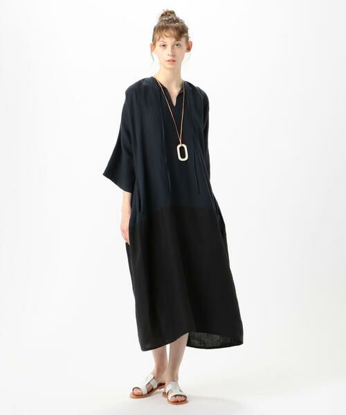 Dou Bochi Ballarine リネン バイカラーワンピース ロング マキシ丈ワンピース Tomorrowland トゥモローランド ファッション通販 タカシマヤファッションスクエア