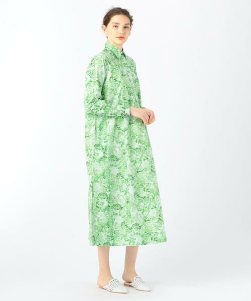 セール Ganni コットンポプリン ローズプリントロングシャツワンピース ロング マキシ丈ワンピース Tomorrowland トゥモローランド ファッション通販 タカシマヤファッションスクエア