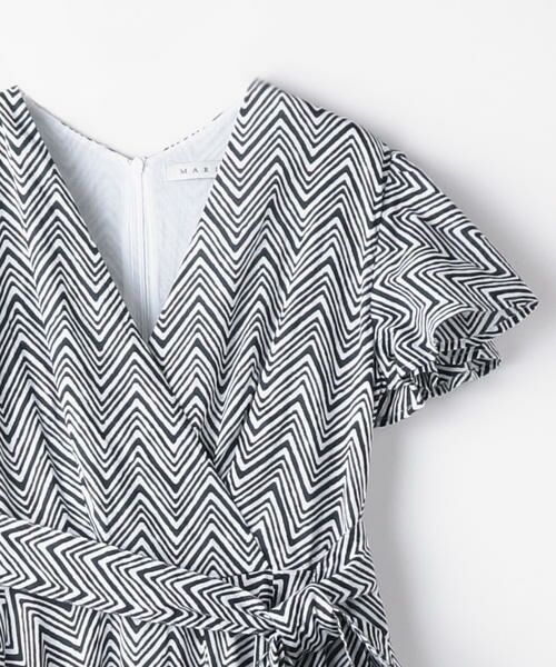 セール 別注 Mariha Tomorrowland コットン ジグザグプリントカシュクールワンピース ロング マキシ丈ワンピース Tomorrowland トゥモローランド ファッション通販 タカシマヤファッションスクエア