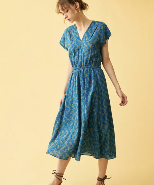 セール レーヨンプリント Vネックワンピース ロング マキシ丈ワンピース Tomorrowland トゥモローランド ファッション通販 タカシマヤファッションスクエア