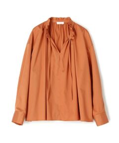 TOMORROWLAND / トゥモローランド シャツ・ブラウス | ハイカウントサテン ネックフリルブラウス