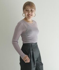 TOMORROWLAND / トゥモローランド ニット・セーター | シースルーウール クルーネックプルオーバー