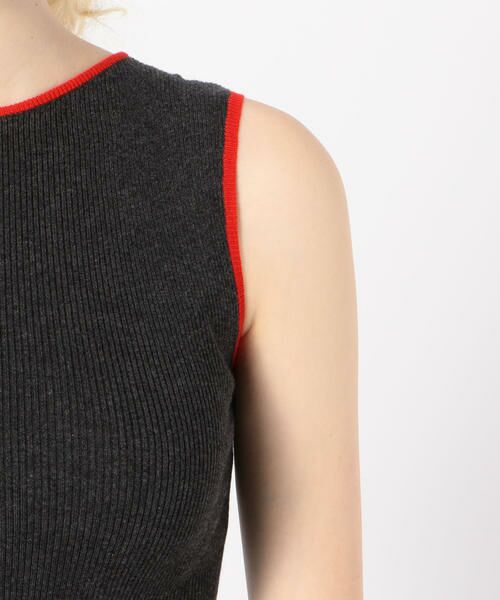 コットンカシミヤ バイカラーリブノースリーブプルオーバー ニット セーター Tomorrowland トゥモローランド ファッション通販 タカシマヤファッションスクエア