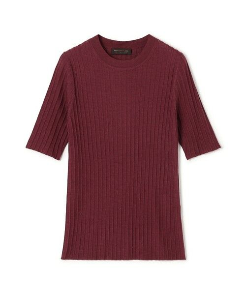 TOMORROWLAND / トゥモローランド ニット・セーター | カシミヤシルクリブ ハーフスリーブプルオーバー(37 バーガンディー)