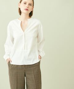 TOMORROWLAND / トゥモローランド シャツ・ブラウス | ストレッチブロード Vネックボザムブラウス