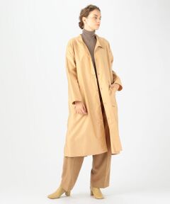 TOMORROWLAND / トゥモローランド ミニ丈・ひざ丈ワンピース | バックサテン シャツワンピース