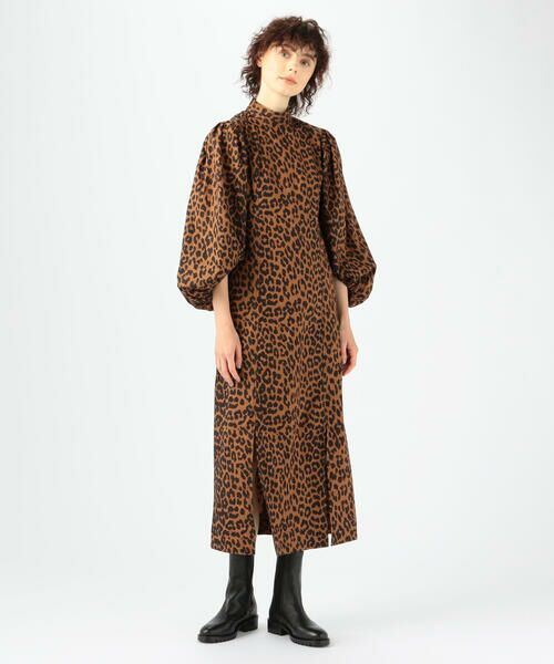 セール Ganni コットンポプリン レオパードプリントワンピース ロング マキシ丈ワンピース Tomorrowland トゥモローランド ファッション通販 タカシマヤファッションスクエア