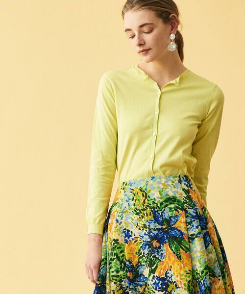 TOMORROWLAND / トゥモローランド ニット・セーター | ハイゲージコットン クルーネックカーディガン（51 ライトグリーン）