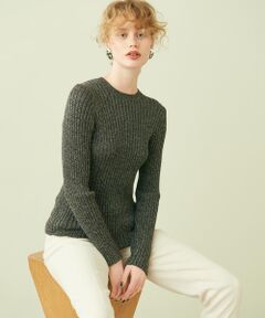 TOMORROWLAND / トゥモローランド ニット・セーター | ウールシルクリブ クルーネックプルオーバー