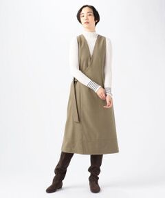 TOMORROWLAND / トゥモローランド ミニ丈・ひざ丈ワンピース | ウールサキソニー ベルテッドラップワンピース