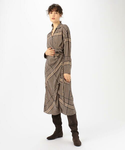 Baume レーヨン チェックカシュクールワンピース ロング マキシ丈ワンピース Tomorrowland トゥモローランド ファッション通販 タカシマヤファッションスクエア