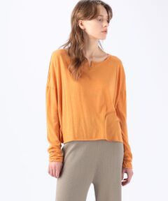 TOMORROWLAND / トゥモローランド カットソー | コットンカシミヤガーゼジャージー ヘンリーネックプルオーバー