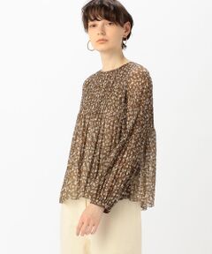 TOMORROWLAND / トゥモローランド シャツ・ブラウス | ランダムプリーツフラワープリント クルーネックブラウス