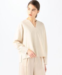 TOMORROWLAND / トゥモローランド カットソー | プレシャスモック キーネックブラウス