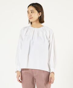 TOMORROWLAND / トゥモローランド シャツ・ブラウス | ファインコットンブロード ギャザーブラウス